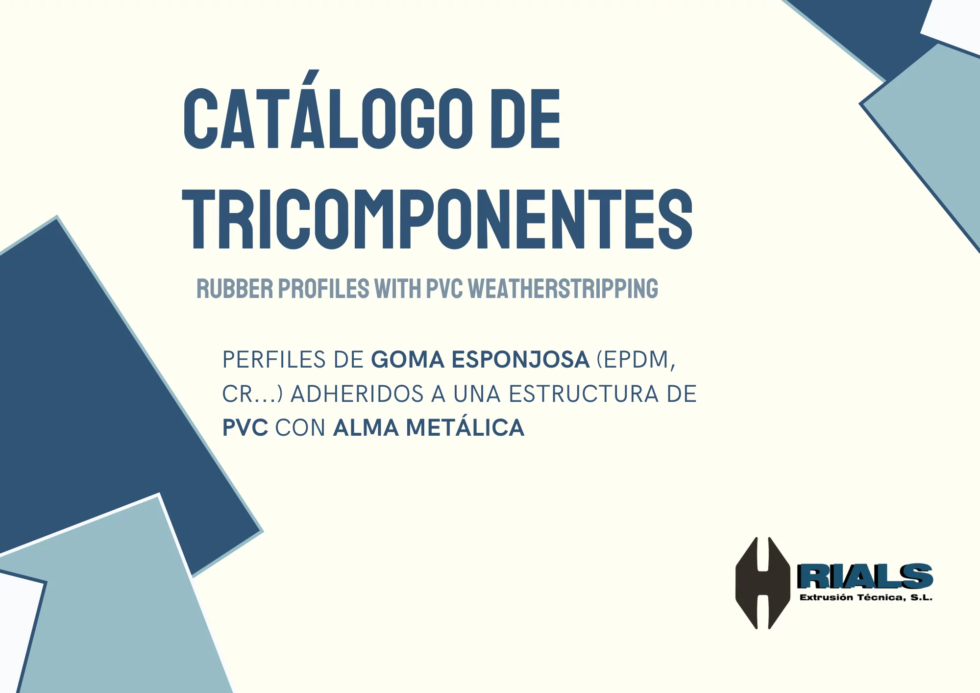 Listado de perfiles de goma con estructura de PVC